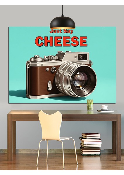 Fotoğraf Makinesi Retro Reklam Dekoratif Kanvas - Mdf Ahşap Tablo