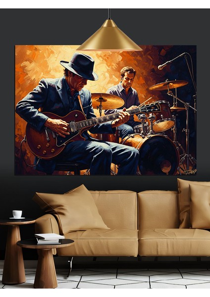 Müzisyenler Caz Grubu Konseri Dekoratif Kanvas - Mdf Ahşap Tablo
