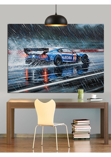 Hızlı Araba Islak Pist Dekoratif Kanvas - Mdf Ahşap Tablo modelleri