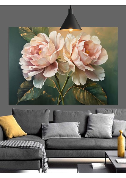 Pembe Güller Çiçek Buketi Dekoratif Kanvas - Mdf Ahşap Tablo fırsatları