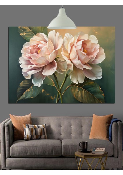 Pembe Güller Çiçek Buketi Dekoratif Kanvas - Mdf Ahşap Tablo indirimleri