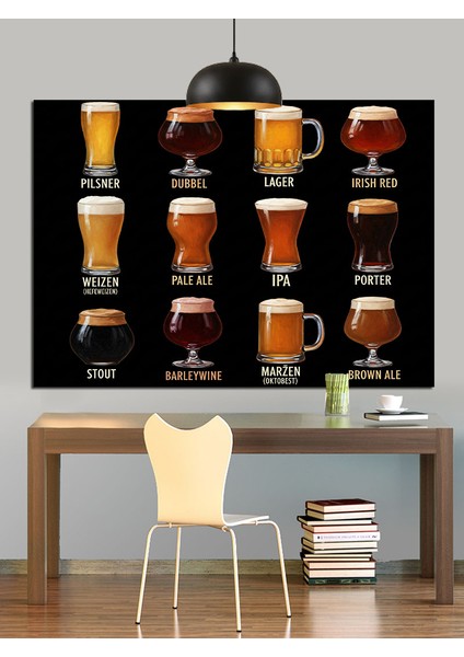Dünya Bira Kültürü Dekoratif Kanvas - Mdf Ahşap Tablo