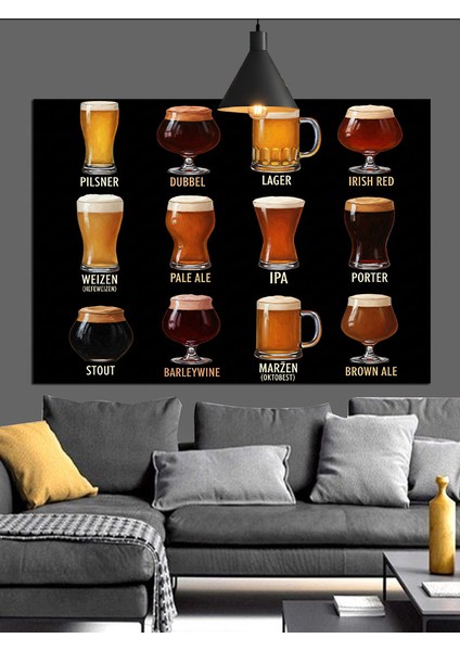 Dünya Bira Kültürü Dekoratif Kanvas - Mdf Ahşap Tablo fırsatları