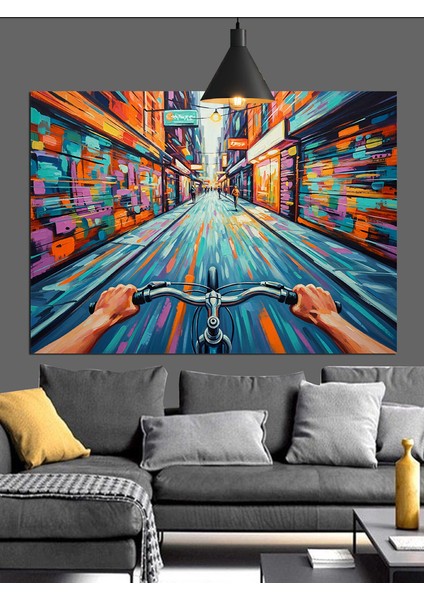 Eski Bisiklet Kentsel Yaşam Dekoratif Kanvas - Mdf Ahşap Tablo