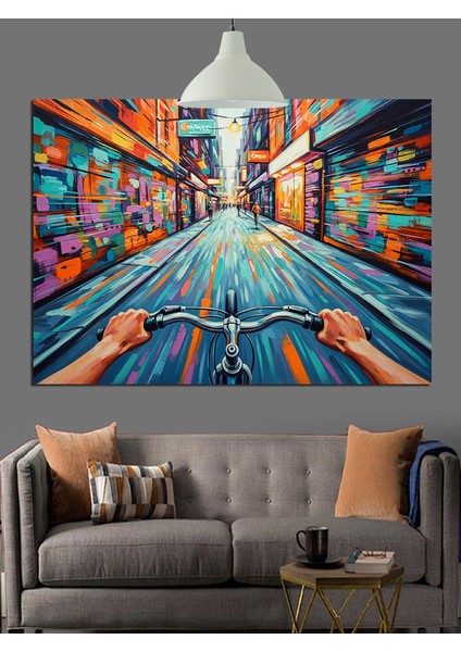 Eski Bisiklet Kentsel Yaşam Dekoratif Kanvas - Mdf Ahşap Tablo fiyatları