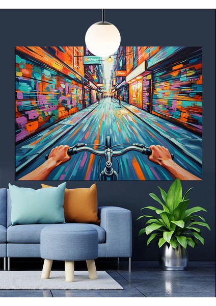 Eski Bisiklet Kentsel Yaşam Dekoratif Kanvas - Mdf Ahşap Tablo fırsatları