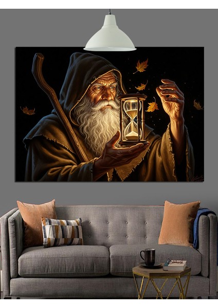 Yaşlı Gece Büyücüsü Dekoratif Kanvas - Mdf Ahşap Tablo modelleri