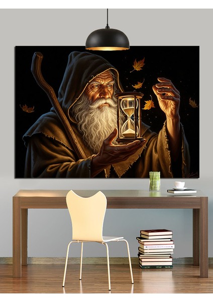 Yaşlı Gece Büyücüsü Dekoratif Kanvas - Mdf Ahşap Tablo fırsatları