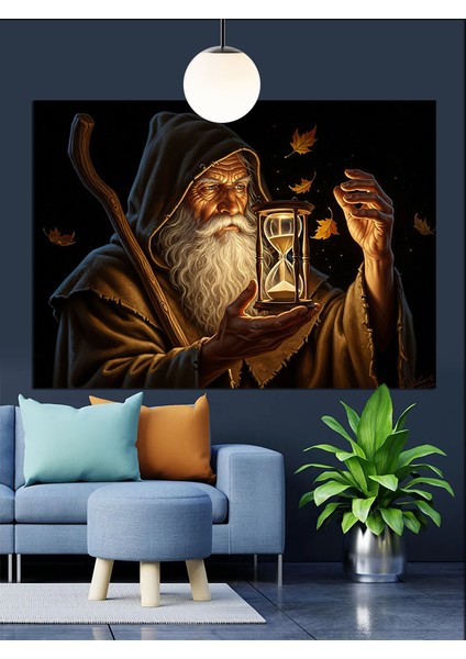Yaşlı Gece Büyücüsü Dekoratif Kanvas - Mdf Ahşap Tablo indirimleri