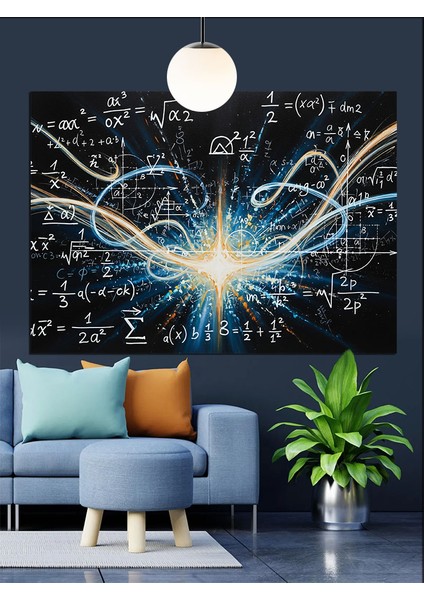Elektrik Çizgileri ve Matematik Formülleri Dekoratif Kanvas - Mdf Ahşap Tablo fiyatları