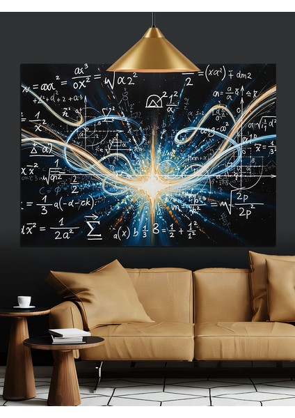 Elektrik Çizgileri ve Matematik Formülleri Dekoratif Kanvas - Mdf Ahşap Tablo modelleri