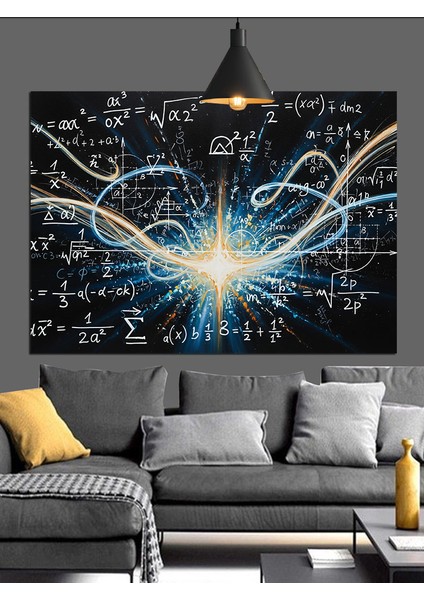 Elektrik Çizgileri ve Matematik Formülleri Dekoratif Kanvas - Mdf Ahşap Tablo fırsatları