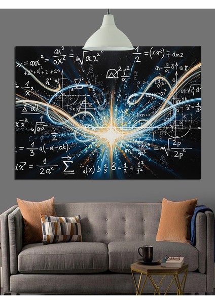 Elektrik Çizgileri ve Matematik Formülleri Dekoratif Kanvas - Mdf Ahşap Tablo indirimleri