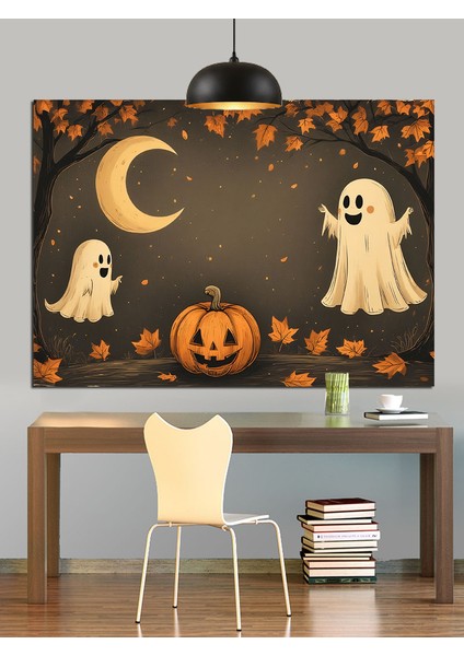 Cadılar Bayramı Hayalet Figürler Dekoratif Kanvas - Mdf Ahşap Tablo fırsatları