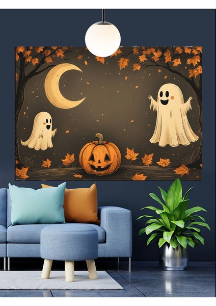 Cadılar Bayramı Hayalet Figürler Dekoratif Kanvas - Mdf Ahşap Tablo indirimleri