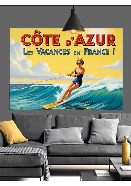 Sörf Tatili Vintage Afiş Dekoratif Kanvas - Mdf Ahşap Tablo fiyatları