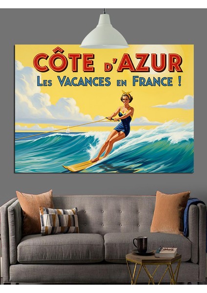 Sörf Tatili Vintage Afiş Dekoratif Kanvas - Mdf Ahşap Tablo modelleri