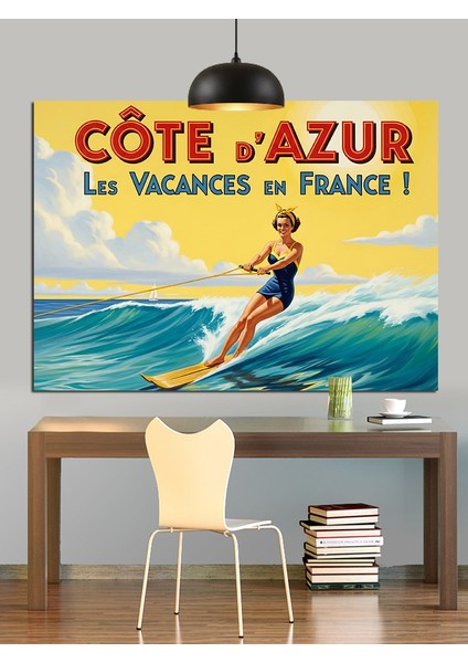 Sörf Tatili Vintage Afiş Dekoratif Kanvas - Mdf Ahşap Tablo fırsatları
