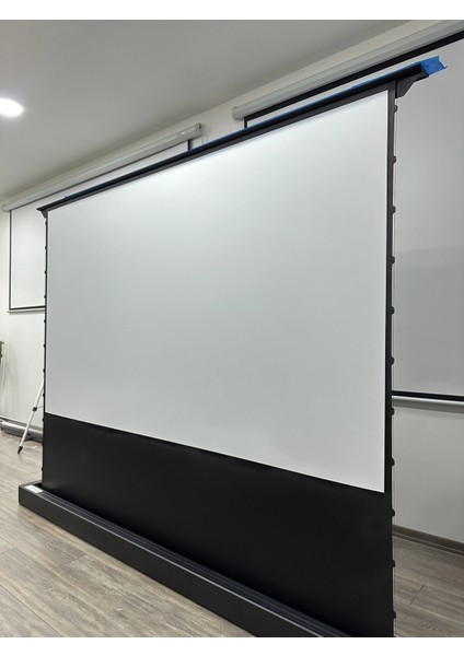212X123 cm Taşınabilir Portatif Elektrikli Pull Up Floor Screen Projeksiyon Perdesi PEX-200