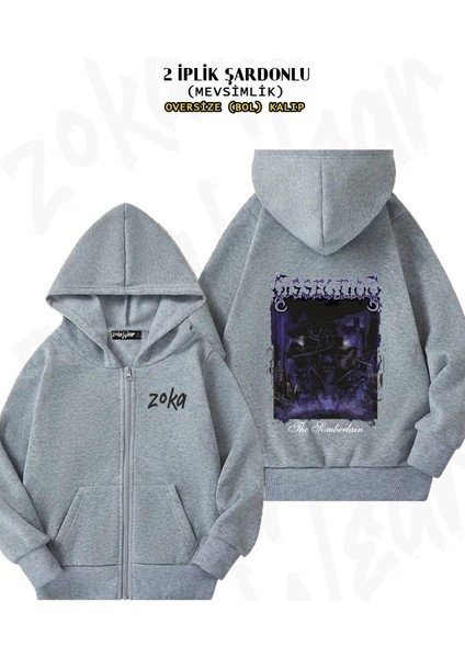 Unisex Dissection V2 Baskılı Oversize Sırt Baskılı Fermuarlı Kapşonlu Hırka