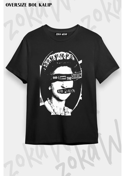 Unisex Oversize Kalıp Sex Pistols Tasarım Baskılı Tshirt
