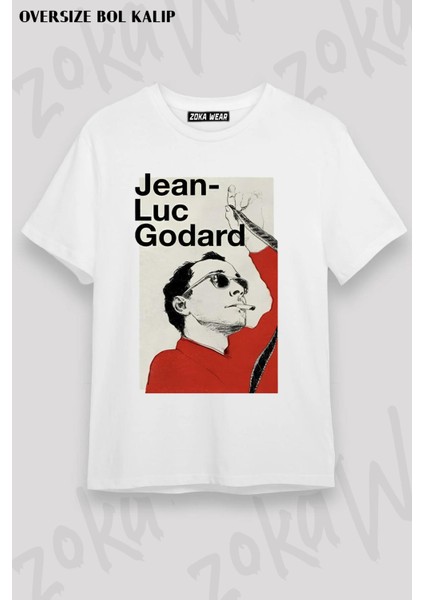 Unisex Oversize Kalıp Jean Luc Godard Tasarım Baskılı Tshirt