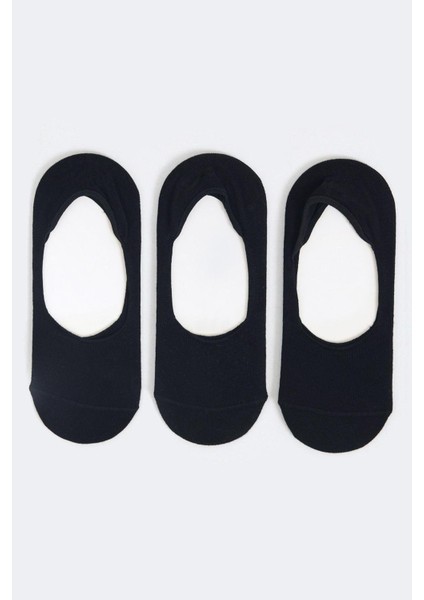 Kadın 3'lü Paket Basic Görünmez Babet Çorap Siyah/Siyah/Siyah modelleri