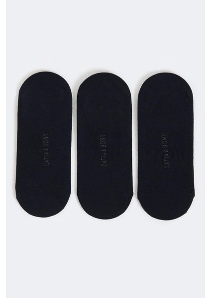 Kadın 3'lü Paket Basic Görünmez Babet Çorap Siyah/Siyah/Siyah fırsatları