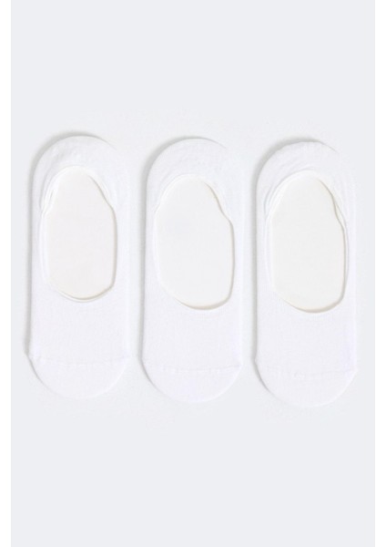 Kadın 3'lü Paket Basic Görünmez Babet Çorap Beyaz/Beyaz/Beyaz modelleri