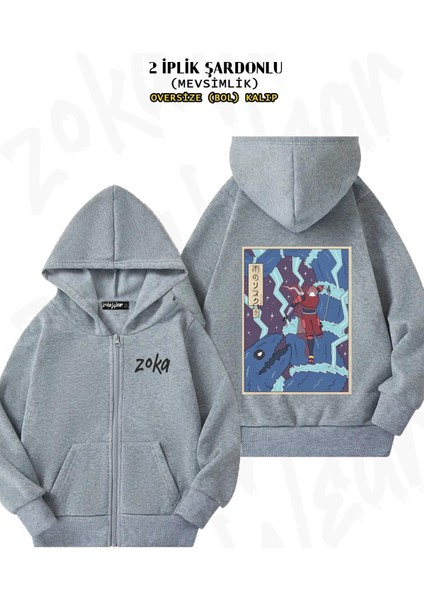 Unisex Risk Of Rain 2 Baskılı Oversize Sırt Baskılı Fermuarlı Kapşonlu Hırka