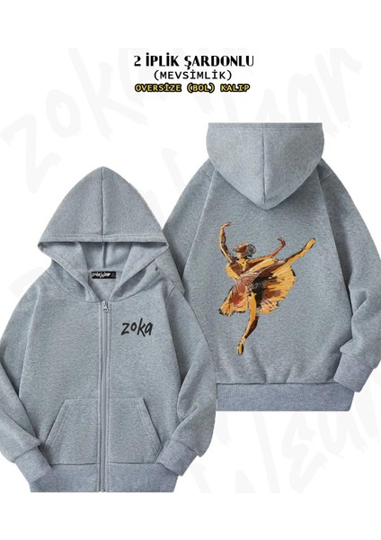 Unisex Bale V2 Baskılı Oversize Sırt Baskılı Fermuarlı Kapşonlu Hırka