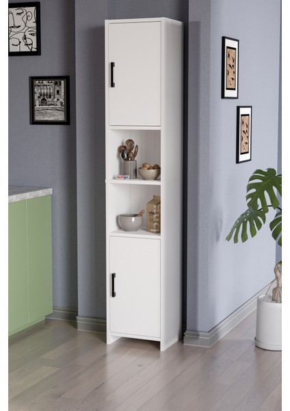 2 Kapaklı 6 Bölmeli Çok Amaçlı Dolap Alya Çok Amaçlı Mutfak Dolabı Banyo Dolabı Beyaz fiyatları