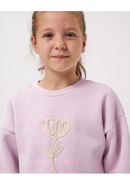 Kız Çocuk Baskılı Şardonlu Nakış Detaylı 3 Iplik Kumaş Fitilli Taytlı Altüst Takım fiyatları