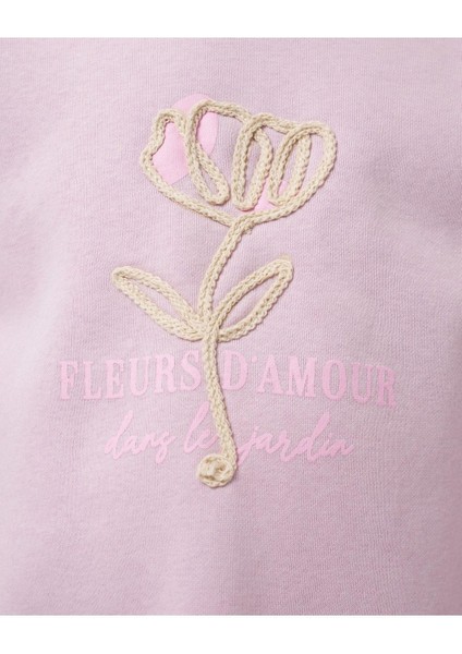 Kız Çocuk Baskılı Şardonlu Nakış Detaylı 3 Iplik Kumaş Fitilli Taytlı Altüst Takım modelleri