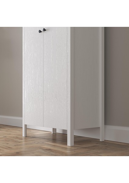 Venezia 2 Kapaklı Ahşap Ayaklı Çok Amaçlı Mutfak, Erzak Dolabı, Banyo Havlu Dolabı - Minifiks - Wood Beyaz modelleri