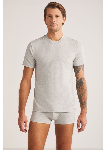 James Bisiklet Yaka Pamuklu 2'li Erkek Tshirt