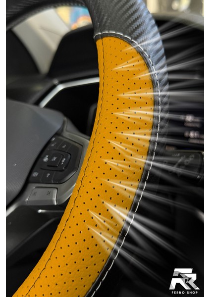 Raptor Serisi Geçmeli Direksiyon Kılıfı Delikli Deri Terletmez Araç Akasesuar modelleri