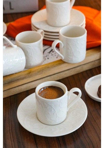 Bahar 12 Parça 6 Kişilik Porselen Kahve Fincan Takımı fırsatları