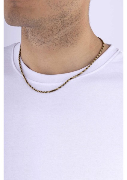 Çift Renkli Siyah Geçişli Altın Kaplama Çelik Erkek Zincir fiyatları