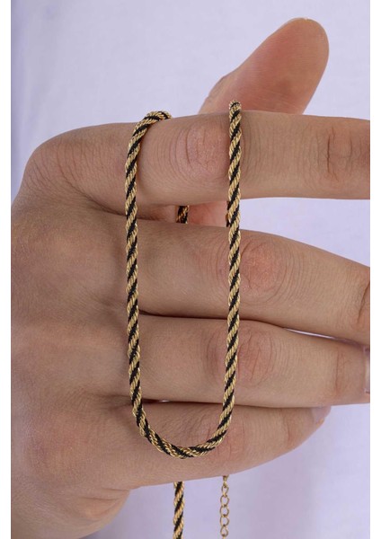 Çift Renkli Siyah Geçişli Altın Kaplama Çelik Erkek Zincir modelleri