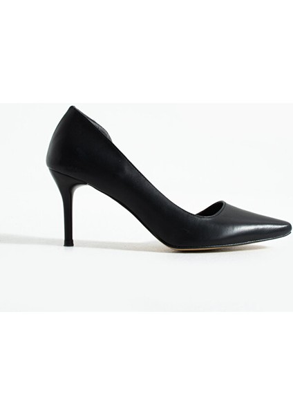 Mat Siyah Vegan Deri Stiletto – 7 cm Ince Topuklu Rahat Günlük Ofis Ayakkabısı indirimleri