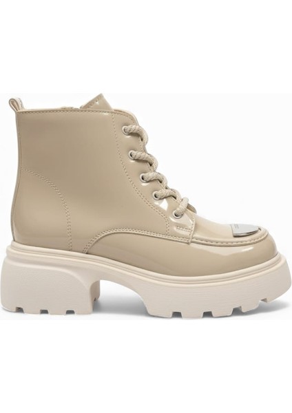 Kadın Metal Toka Detaylı Rugan Bağcıklı Fermuarlı Bot fırsatları