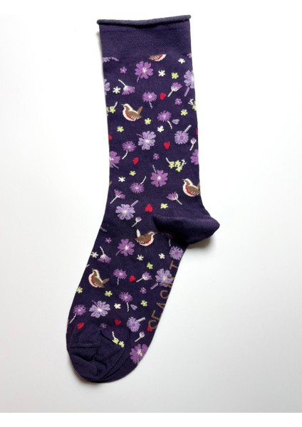 Dikişsiz Desenli Pamuklu Penye Kadın Çorap