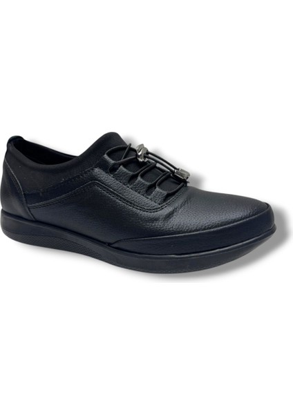 702-26 Anatomik Cilt Deri Lastikli Bağcıklı Kadın Ayakkabı