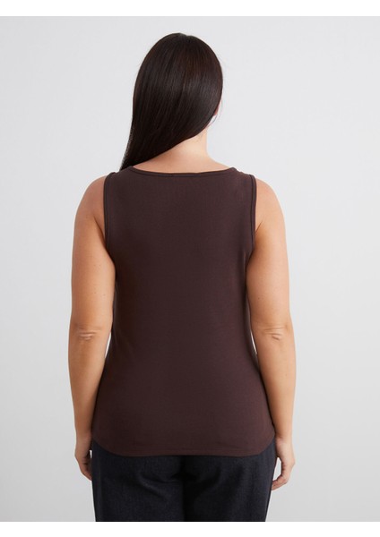 Yeni Sezon Büyük Beden U Yaka Taşlı Kadın Atlet fırsatları