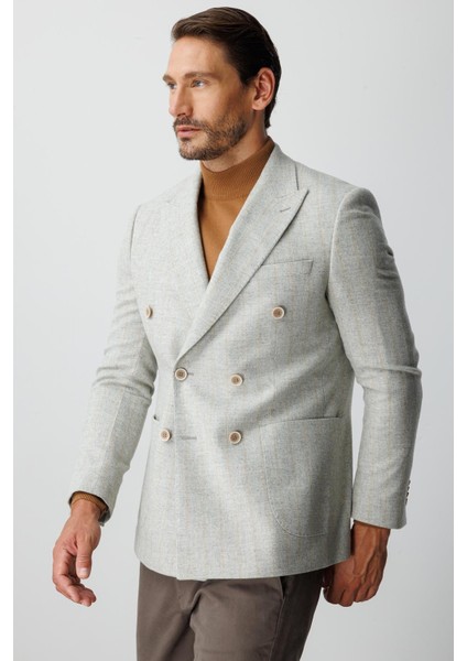 Erkek Gri Slım Fıt / Dar Kalıp Geniş Kırlangıç Ceket modelleri