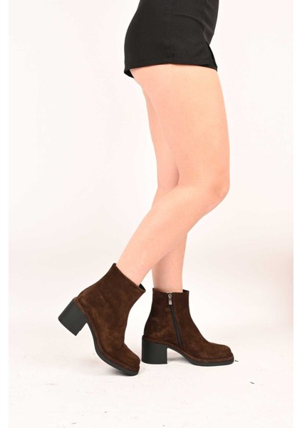Bağcıksız Fermuarlı Termo Taban Hakiki Deri Topuklu Bot 336-1231 Kadın Bot
