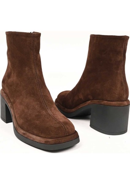 Bağcıksız Fermuarlı Termo Taban Hakiki Deri Topuklu Bot 336-1231 Kadın Bot