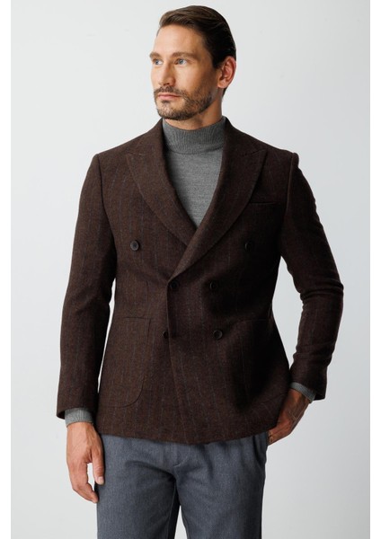 Erkek Kiremit Slım Fıt / Dar Kalıp Geniş Kırlangıç Ceket fiyatları