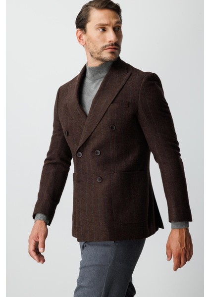 Erkek Kiremit Slım Fıt / Dar Kalıp Geniş Kırlangıç Ceket modelleri